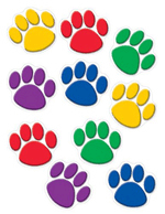Paw Print Accents, Colorful 