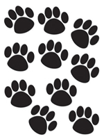 Accents, Black Paw Print 