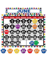 Calendar Bulletin Board Display, Colorful Paw Prints 