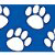 Blue With White Paw Prints Straight Border Trim 