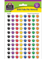 Colorful Paw Prints Mini Stickers Value Pack 
