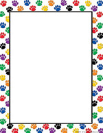 Colorful Paw Prints Computer Paper 