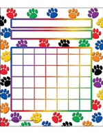 Colorful Paw Prints Incentive Charts 