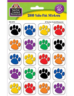 Colorful Paw Print Stickers Value Pack 