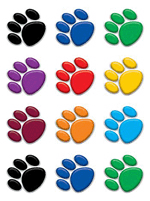 Mini Accents, Colorful Paw Prints 