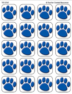 Blue Paw Prints Stickers 