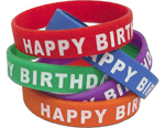Happy Birthday Wristbands, Multi Color 