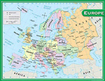 Europe Map Chart, Multi Color 
