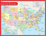 Us Map Chart, Multi Color 