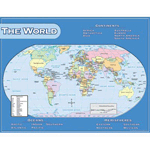 World Map Chart, Multi Color 