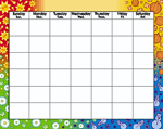 Four Seasons Wipe-Off Monthly Calendar Grid