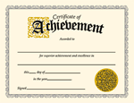 Certificate of Achievement (Large) Certificate