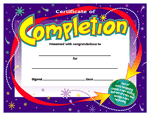 Certificate of Completion Certificate