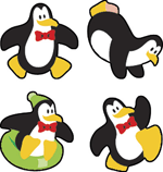 Perky Penguins superShapes Stickers