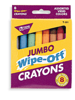 Wipe-Off Jumbo Crayons  (8-Pack) Wipe-Off Crayons-Markers