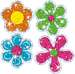 Flower Power Sparkle Stickers 