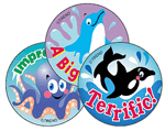 Sea Animals (Blueberry) Large Round Stinky Stickers