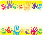 Rainbow Handprints Name Tags