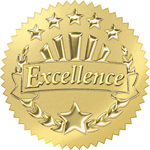 Excellence (Gold) Award Seals Stickers