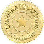 Congratulations (Gold) Award Seals 