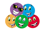 Colorful Smiles (Tutti-Frutti) Small Round Stinky Stickers