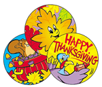 Thanksgiving Time (Pumpkin) Large Round Stinky Stickers