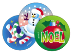 Christmas (Peppermint) Large Round Stinky Stickers