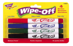 4-Pack Standard Colors Wipe-Off Markers