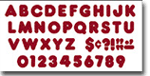 Red Sparkle 4 Inch Casual Ready Letters