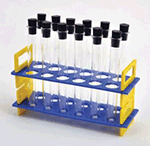 Test Tube Rack With 24ml Glass Tubes and Rubber Stoppers