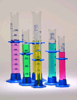 Glass Cylinder with Plastic Hex Base - 50 ML - Pack of 10